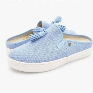 NWOB | Spenco Celine Raffia Orthotic Slip On Slide Mule Light Blue | Sz 8B |